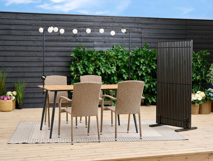 Terrasseafskærmning New York sort akacie - Sunlife®